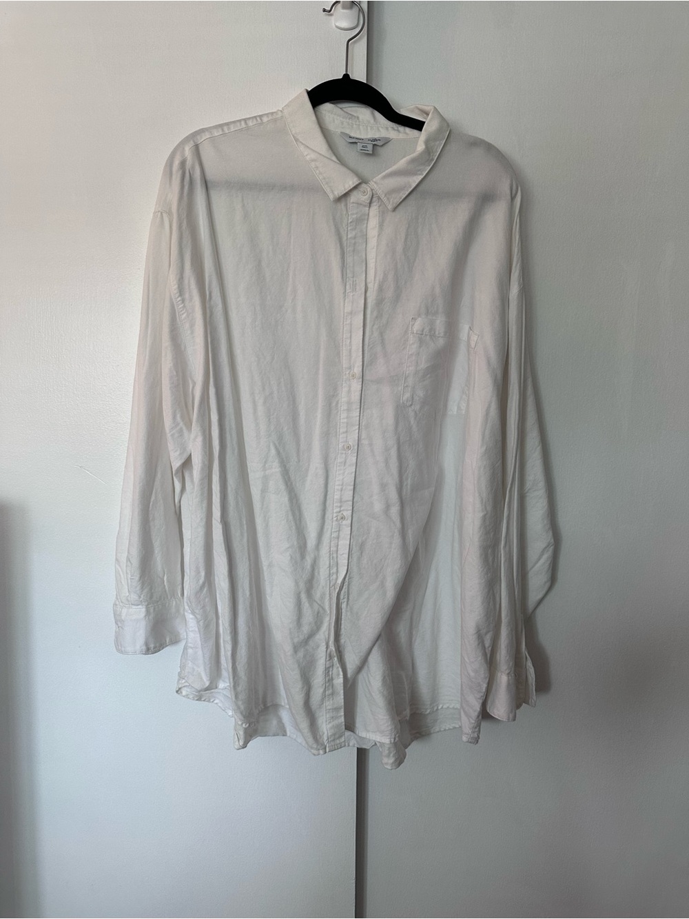 Old Navy boyfriend style women White Casual Button-Down Shirt size xxl tall Euc